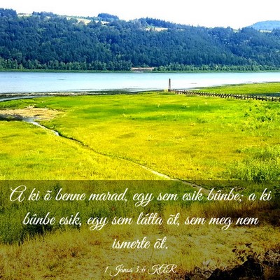 Picture 03 - 1 János 3:6 KAR - A ki õ benne marad, egy sem esik bûnbe; a ki - Bible Verse Picture
