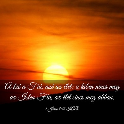 Picture 03 - 1 János 5:12 KAR - A kié a Fiú, azé az élet: a kiben nincs meg - Bible Verse Picture