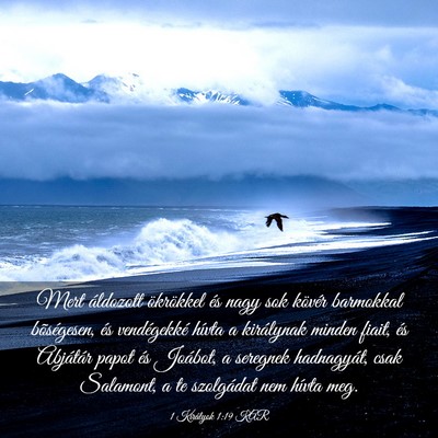 Picture 03 - 1 Királyok 1:19 KAR - Mert áldozott ökrökkel és nagy sok kövér - Bible Verse Picture