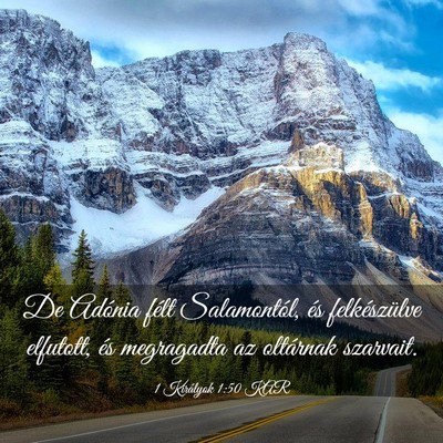 Picture 03 - 1 Királyok 1:50 KAR - De Adónia félt Salamontól, és felkészülve - Bible Verse Picture