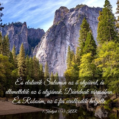 Picture 03 - 1 Királyok 11:43 KAR - És elaluvék Salamon az õ atyáival, és - Bible Verse Picture