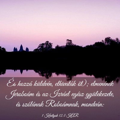 Picture 03 - 1 Királyok 12:3 KAR - És hozzá küldvén, elhivaták õt); elmenének - Bible Verse Picture