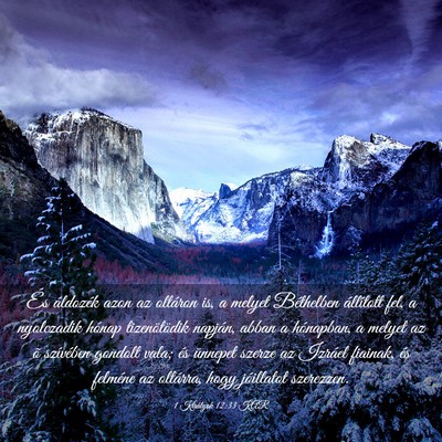 Picture 03 - 1 Királyok 12:33 KAR - És áldozék azon az oltáron is, a melyet - Bible Verse Picture