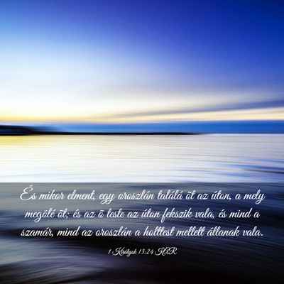 Picture 03 - 1 Királyok 13:24 KAR - És mikor elment, egy oroszlán találá õt az - Bible Verse Picture