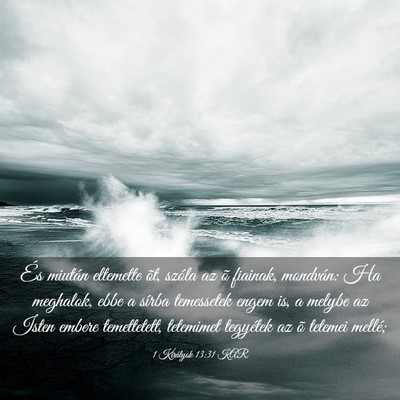 Picture 03 - 1 Királyok 13:31 KAR - És miután eltemette õt, szóla az õ fiainak, - Bible Verse Picture