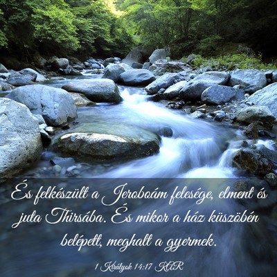 Picture 03 - 1 Királyok 14:17 KAR - És felkészült a Jeroboám felesége, elment - Bible Verse Picture