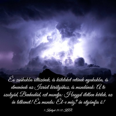 Picture 03 - 1 Királyok 20:32 KAR - És zsákokba öltözének, és köteleket - Bible Verse Picture
