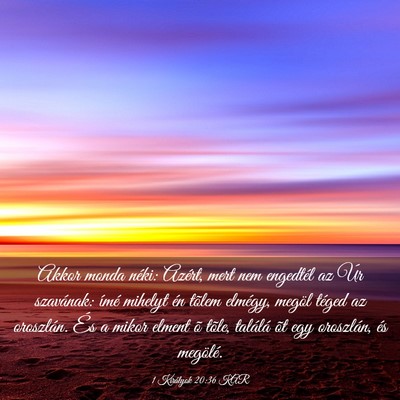 Picture 03 - 1 Királyok 20:36 KAR - Akkor monda néki: Azért, mert nem engedtél az - Bible Verse Picture