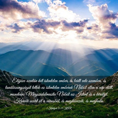 Picture 03 - 1 Királyok 21:13 KAR - Elõjöve azután két istentelen ember, és - Bible Verse Picture