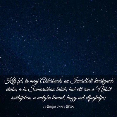 Picture 03 - 1 Királyok 21:18 KAR - Kelj fel, és menj Akhábnak, az Izráelbeli - Bible Verse Picture