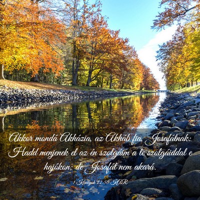 Picture 03 - 1 Királyok 22:50 KAR - Akkor mondá Akházia, az Akháb fia, - Bible Verse Picture