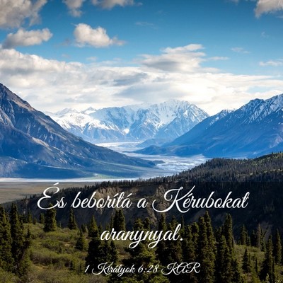 Picture 03 - 1 Királyok 6:28 KAR - És beborítá a Kérubokat - Bible Verse Picture