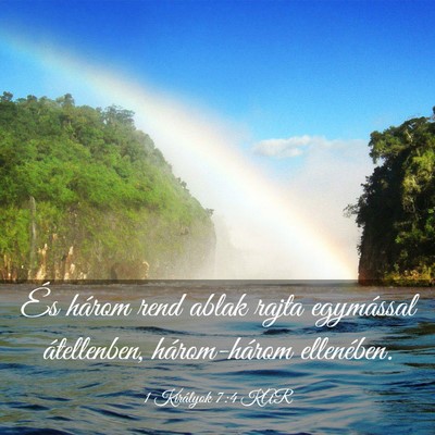 Picture 03 - 1 Királyok 7:4 KAR - És három rend ablak rajta egymással - Bible Verse Picture