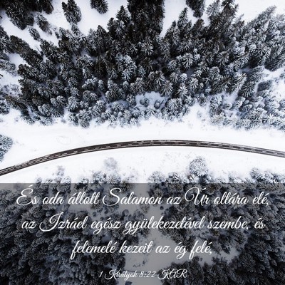 Picture 03 - 1 Királyok 8:22 KAR - És oda állott Salamon az Úr oltára elé, az - Bible Verse Picture