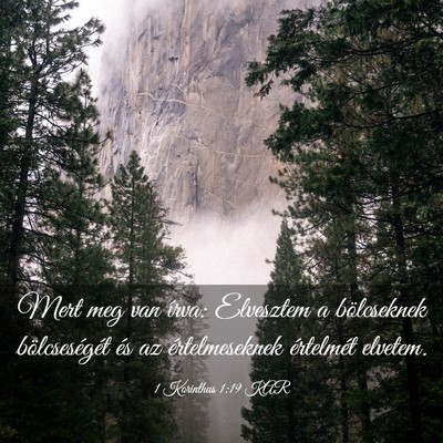 Picture 03 - 1 Korinthus 1:19 KAR - Mert meg van írva: Elvesztem a bölcseknek - Bible Verse Picture