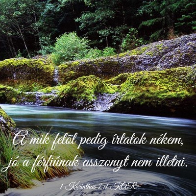 Picture 03 - 1 Korinthus 7:1 KAR - A mik felõl pedig írtatok nékem, jó a - Bible Verse Picture