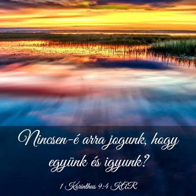 Picture 03 - 1 Korinthus 9:4 KAR - Nincsen-é arra jogunk, hogy együnk és - Bible Verse Picture