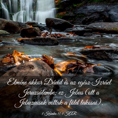 Picture 03 - 1 Krónika 11:4 KAR - Elméne akkor Dávid és az egész Izráel - Bible Verse Picture