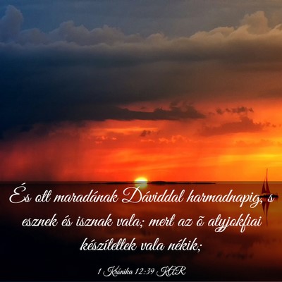 Picture 03 - 1 Krónika 12:39 KAR - És ott maradának Dáviddal harmadnapig, s - Bible Verse Picture
