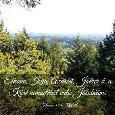 Picture 03 - 1 Krónika 12:6 KAR - Elkána, Isija, Azaréel, Jóézer és a Kóré - Bible Verse Picture