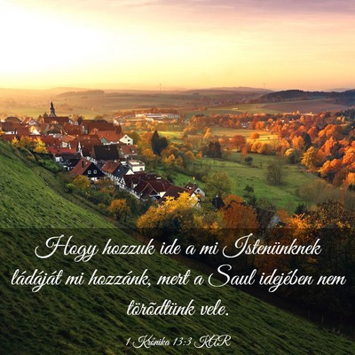 Picture 03 - 1 Krónika 13:3 KAR - Hogy hozzuk ide a mi Istenünknek ládáját mi - Bible Verse Picture