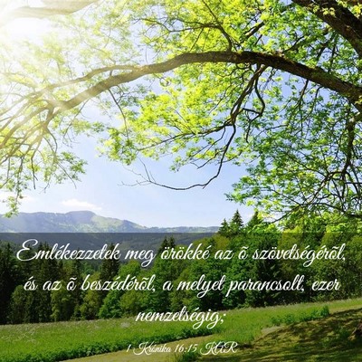 Picture 03 - 1 Krónika 16:15 KAR - Emlékezzetek meg örökké az õ - Bible Verse Picture