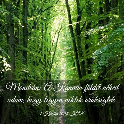Picture 03 - 1 Krónika 16:18 KAR - Mondván: A Kanaán földét néked adom, hogy - Bible Verse Picture