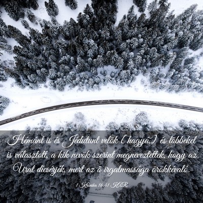 Picture 03 - 1 Krónika 16:41 KAR - Hémánt is és Jédutunt velök [hagyá,] és - Bible Verse Picture