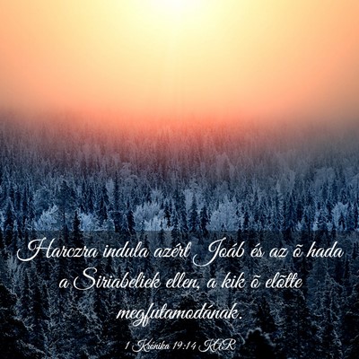 Picture 03 - 1 Krónika 19:14 KAR - Harczra indula azért Joáb és az õ hada a - Bible Verse Picture