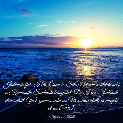 Picture 03 - 1 Krónika 2:3 KAR - Júdának fiai: Hér, Ónán és Séla; e három - Bible Verse Picture