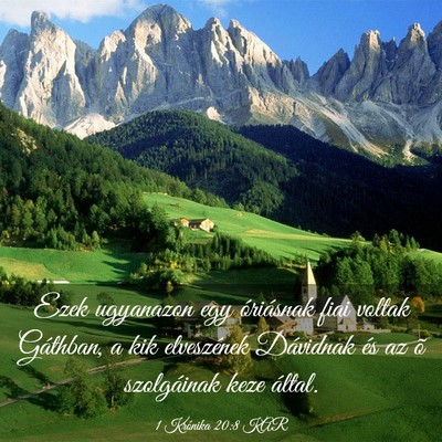 Picture 03 - 1 Krónika 20:8 KAR - Ezek ugyanazon egy óriásnak fiai voltak - Bible Verse Picture