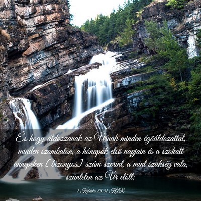 Picture 03 - 1 Krónika 23:31 KAR - És hogy áldozzanak az Úrnak minden - Bible Verse Picture