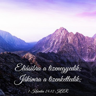 Picture 03 - 1 Krónika 24:12 KAR - Eliásibra a tizenegyedik; Jákimra a - Bible Verse Picture