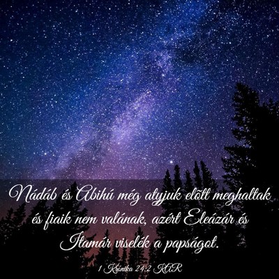 Picture 03 - 1 Krónika 24:2 KAR - Nádáb és Abihú még atyjuk elõtt meghaltak - Bible Verse Picture