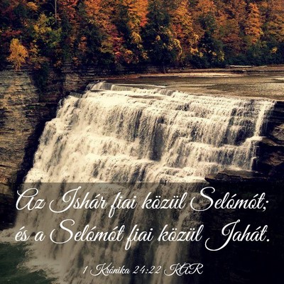 Picture 03 - 1 Krónika 24:22 KAR - Az Ishár fiai közül Selómót; és a Selómót - Bible Verse Picture