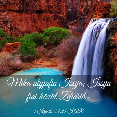 Picture 03 - 1 Krónika 24:25 KAR - Mika atyjafia Issija; Issija fiai közül - Bible Verse Picture