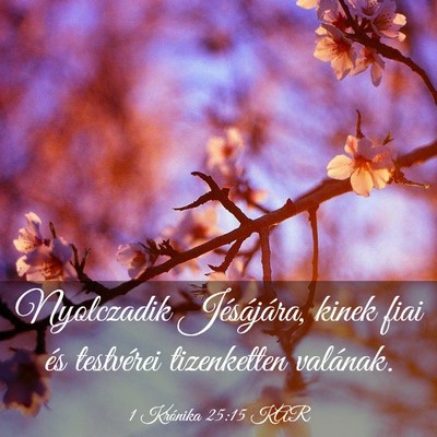 Picture 03 - 1 Krónika 25:15 KAR - Nyolczadik Jésájára, kinek fiai és testvérei - Bible Verse Picture
