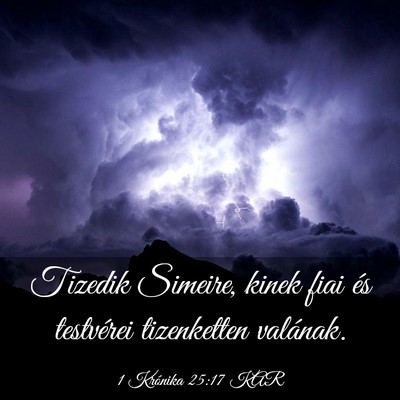 Picture 03 - 1 Krónika 25:17 KAR - Tizedik Simeire, kinek fiai és testvérei - Bible Verse Picture