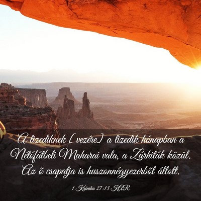 Picture 03 - 1 Krónika 27:13 KAR - A tizediknek [vezére] a tizedik hónapban a - Bible Verse Picture
