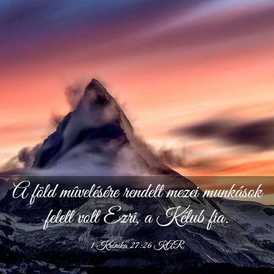 Picture 03 - 1 Krónika 27:26 KAR - A föld mûvelésére rendelt mezei munkások - Bible Verse Picture