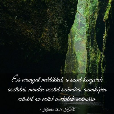 Picture 03 - 1 Krónika 28:16 KAR - És aranyat mértékkel, a szent kenyerek - Bible Verse Picture