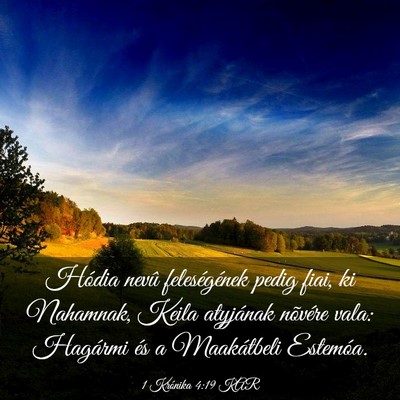 Picture 03 - 1 Krónika 4:19 KAR - Hódia nevû feleségének pedig fiai, ki - Bible Verse Picture