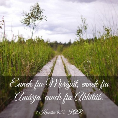 Picture 03 - 1 Krónika 6:52 KAR - Ennek fia Merájót, ennek fia Amárja, ennek fia - Bible Verse Picture