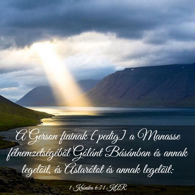 Picture 03 - 1 Krónika 6:71 KAR - A Gerson fiainak [pedig] a Manasse - Bible Verse Picture
