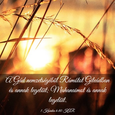 Picture 03 - 1 Krónika 6:80 KAR - A Gád nemzetségébõl Rámótot Gileádban és - Bible Verse Picture