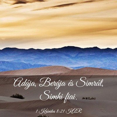Picture 03 - 1 Krónika 8:21 KAR - Adája, Berája és Simrát, Simhi - Bible Verse Picture