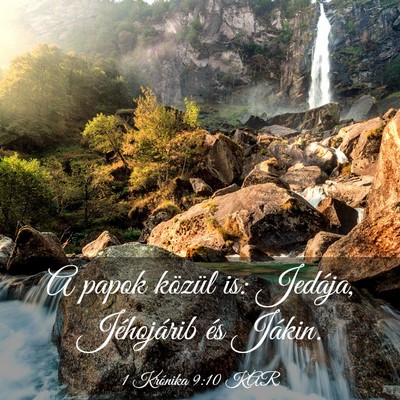 Picture 03 - 1 Krónika 9:10 KAR - A papok közül is: Jedája, Jéhojárib és - Bible Verse Picture