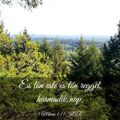 Picture 03 - 1 Mózes 1:13 KAR - És lõn este és lõn reggel, harmadik - Bible Verse Picture