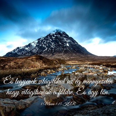 Picture 03 - 1 Mózes 1:15 KAR - És legyenek világítókul az ég mennyezetén - Bible Verse Picture