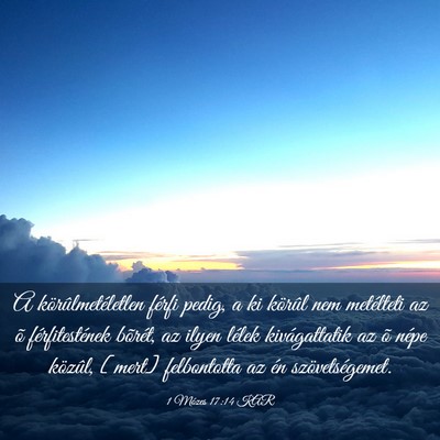 Picture 03 - 1 Mózes 17:14 KAR - A körûlmetéletlen férfi pedig, a ki körûl - Bible Verse Picture